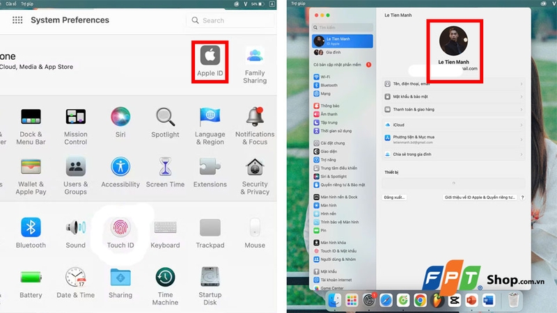 Kiểm tra tài khoản đăng nhập iCloud trên MacBook