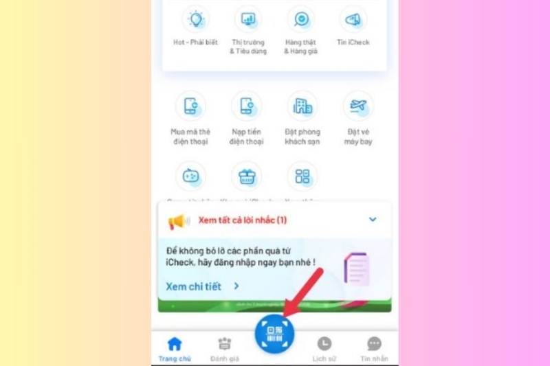 Bạn mở ứng dụng "iCheck Scanner" lên
