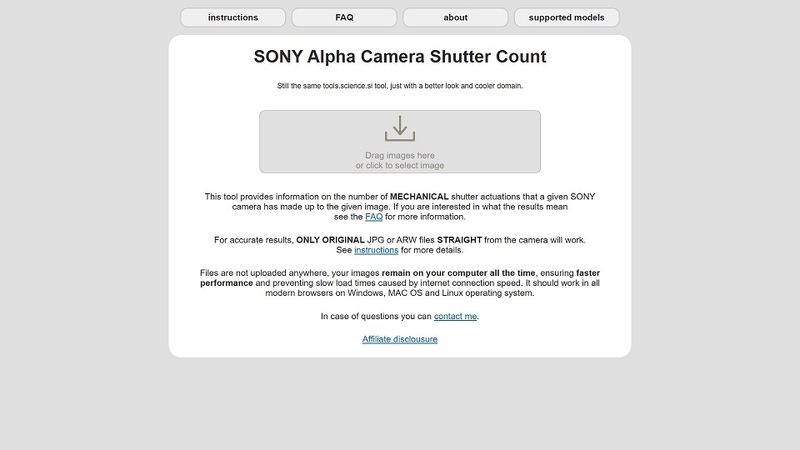 Sử dụng công cụ check shot máy ảnh Sony