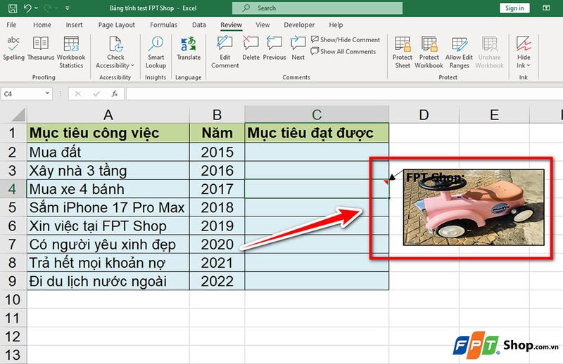 Chèn ảnh vào ghi chú trong Excel - 02