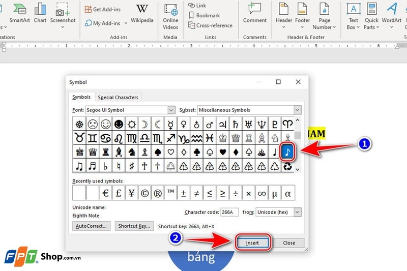 Chèn icon nốt nhạc - Ảnh 06