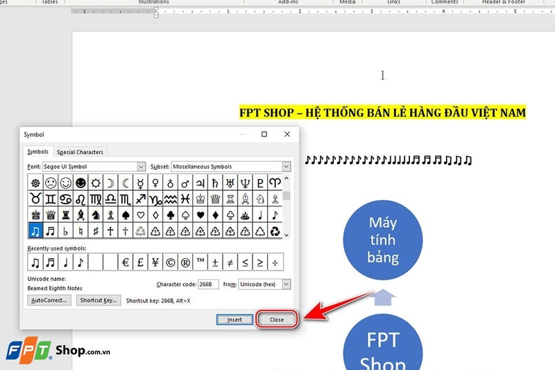 Chèn icon nốt nhạc - Ảnh 07