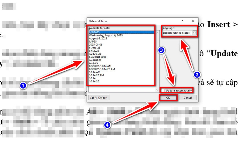 Cách chèn thời gian, ngày giờ trong Word - 06
