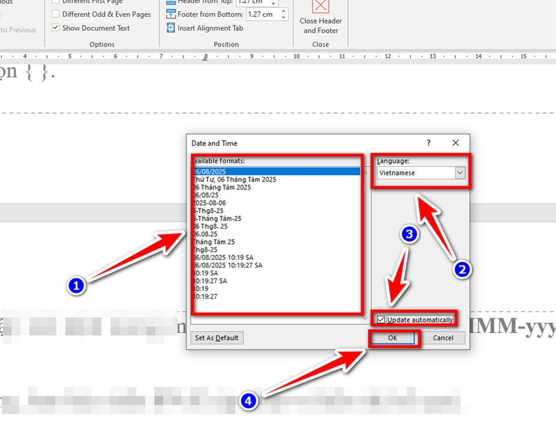 Cách chèn thời gian, ngày giờ trong Word - 11