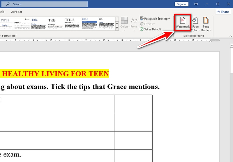 Cách chèn chữ, logo chìm vào Word - 04