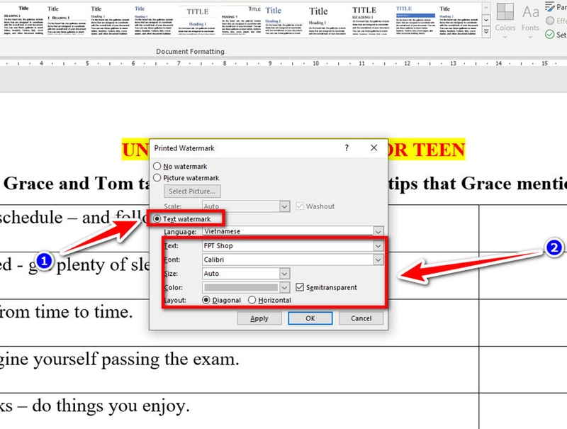 Cách chèn chữ, logo chìm vào Word - 07