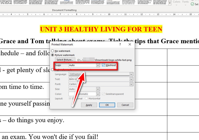 Cách chèn chữ, logo chìm vào Word - 11
