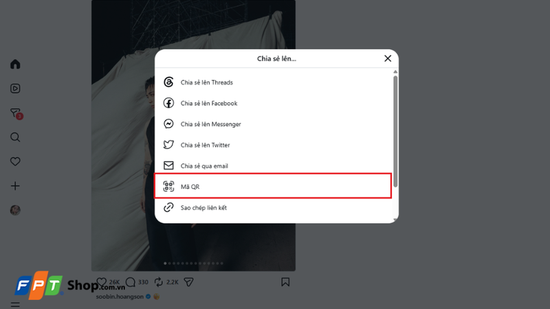 Cách chia sẻ bài viết Instagram bằng mã QR 5