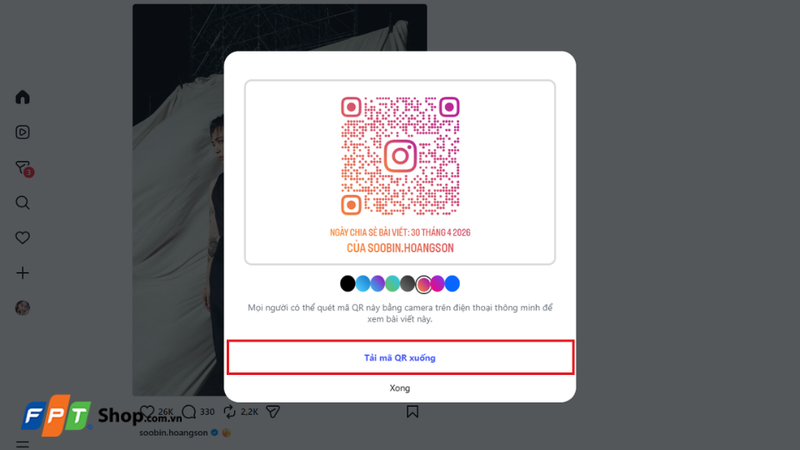 Cách chia sẻ bài viết Instagram bằng mã QR 6
