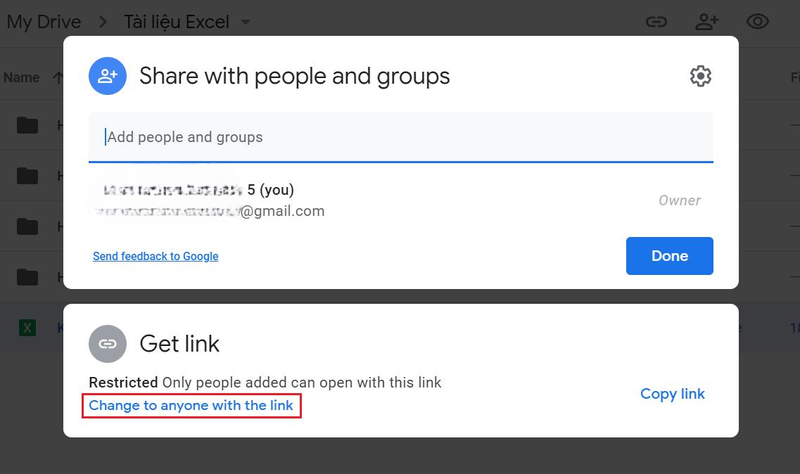 chia se file excel qua duong link