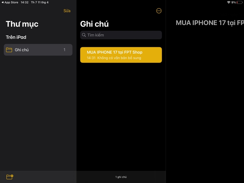chia sẻ ghi chú trên iPad 2