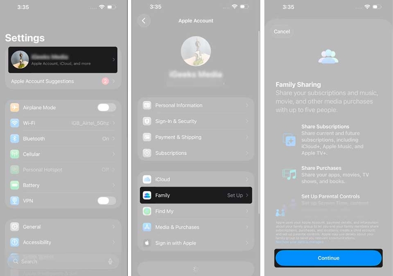 Cách chia sẻ giao dịch với gia đình trên iPhone - 03