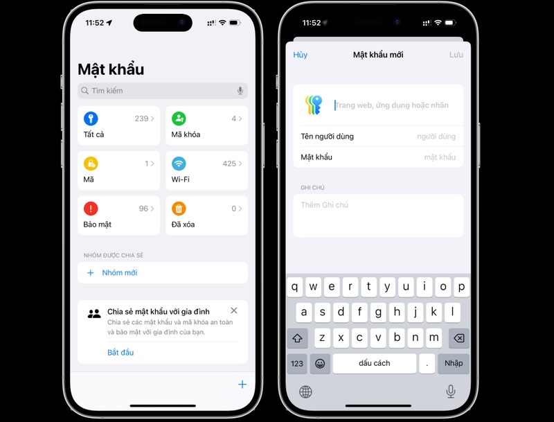 chia sẻ mật khẩu ứng dụng và trang web trên iPhone 9