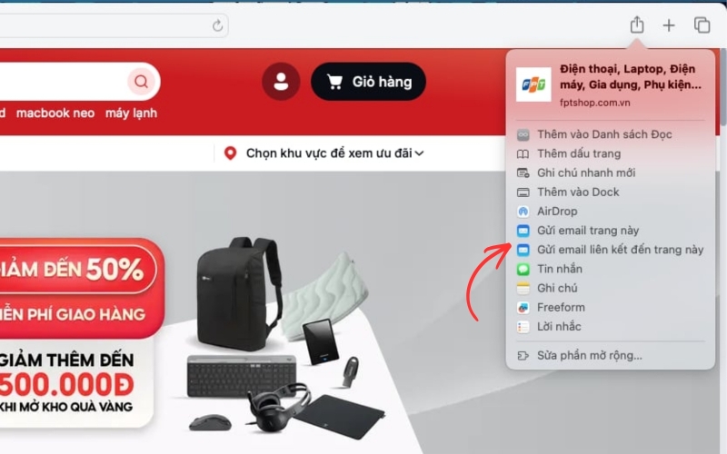 Sau đó lựa chọn phương thức chia sẻ phù hợp