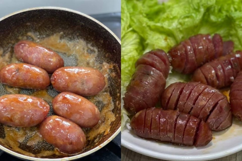 chiên lạp xưởng bằng nước (ảnh 4)