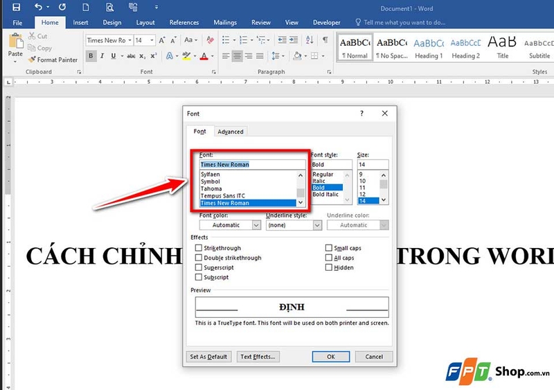 Cách chỉnh font chữ mặc định trong Word - 06