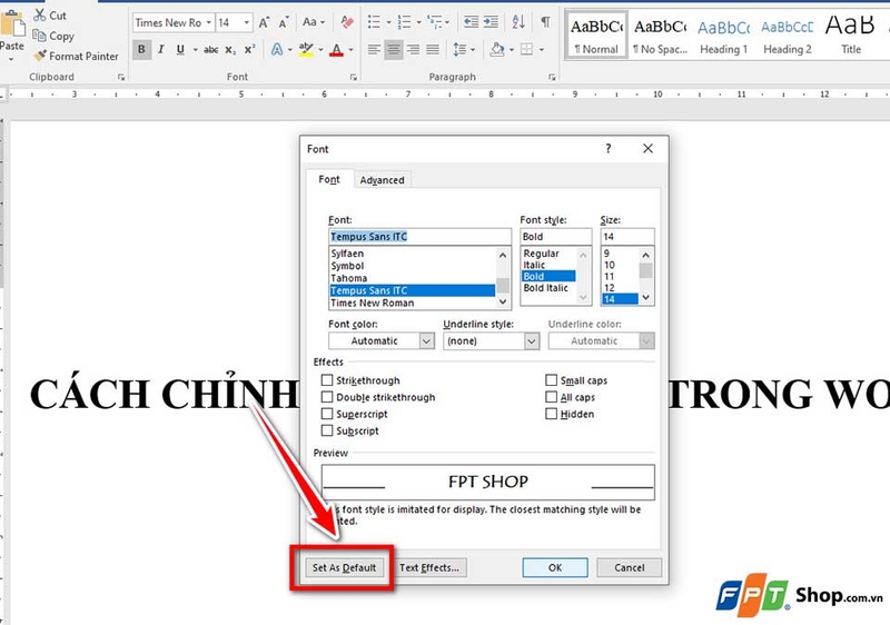 Cách chỉnh font chữ mặc định trong Word - 08