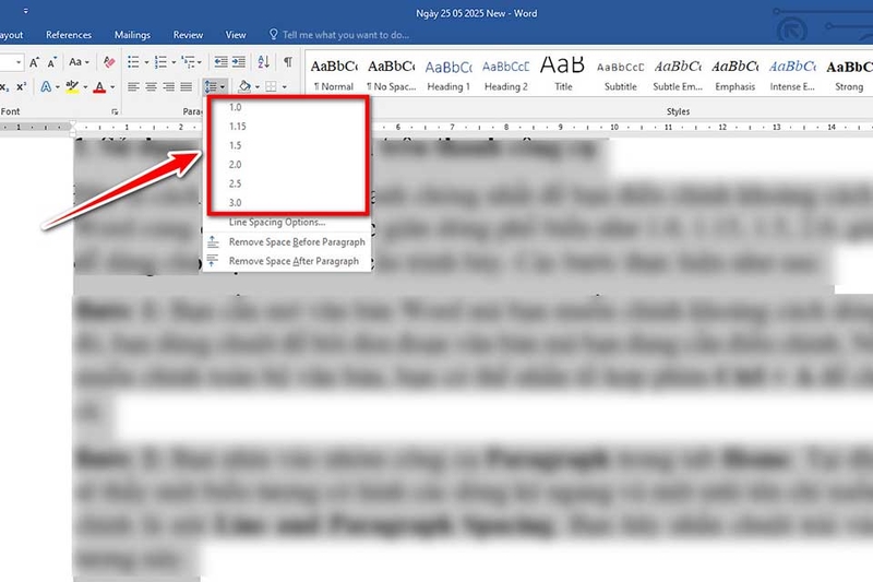 Cách chỉnh khoảng cách dòng trong Word - 07