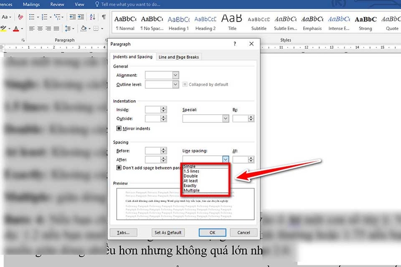 Cách chỉnh khoảng cách dòng trong Word - 04