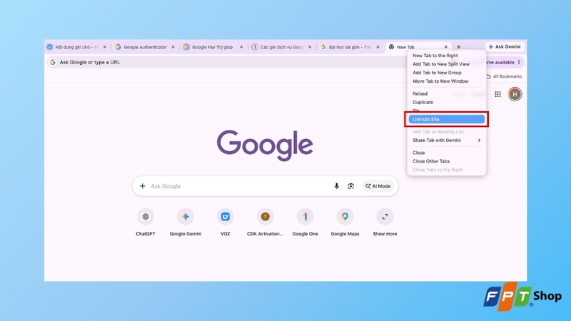 Kiểm tra tab Chrome đang bị tắt tiếng