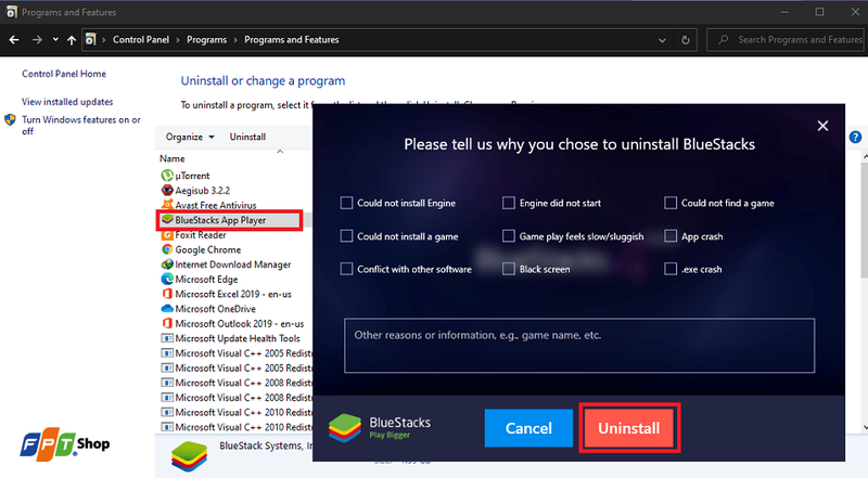 Tìm chương trình cần xóa, nhấn đúp chuột và chọn Uninstall