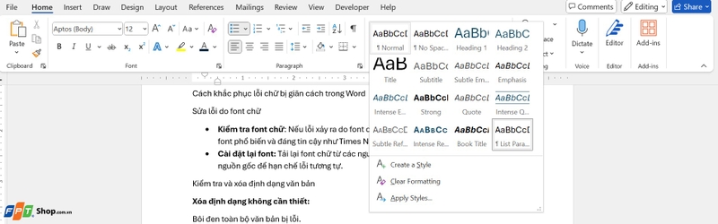 Chữ bị giãn cách trong Word ảnh 1