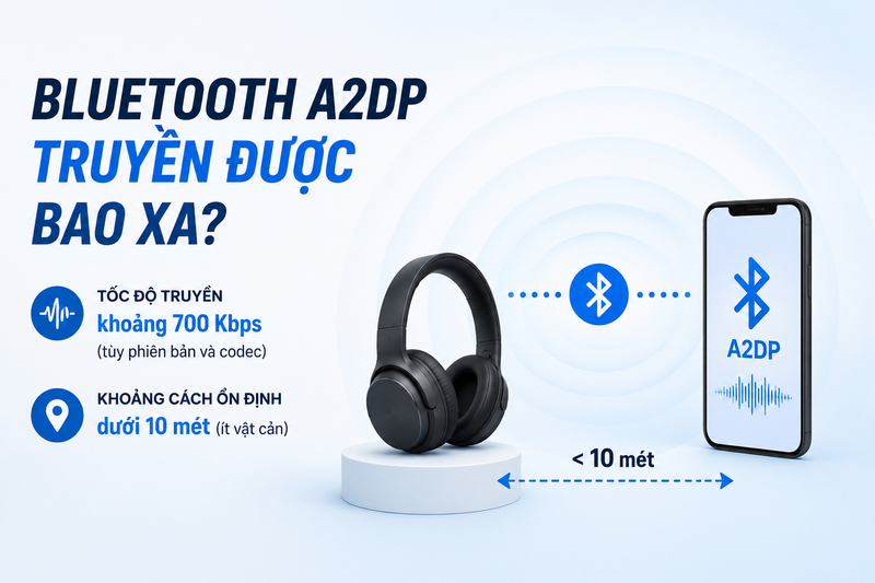 Bluetooth A2DP truyền được bao xa?