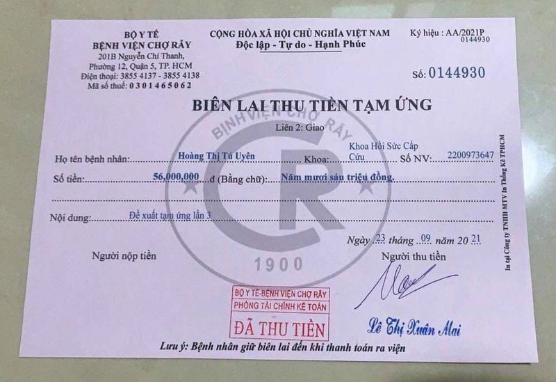 Biên lai thu thuế, phí, lệ phí