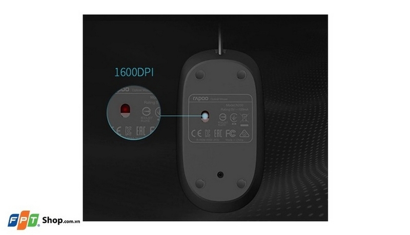 Chuột có dây Rapoo N200 ảnh 3