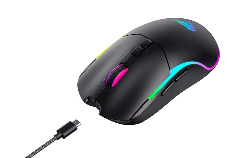 Chuột gaming không dây Havit MS1020WB - Thiết kế công thái học, cầm nắm thoải mái