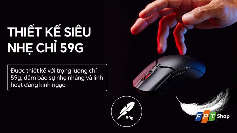 Chuột HyperX thiết kế siêu nhẹ, thao tác chuẩn xác