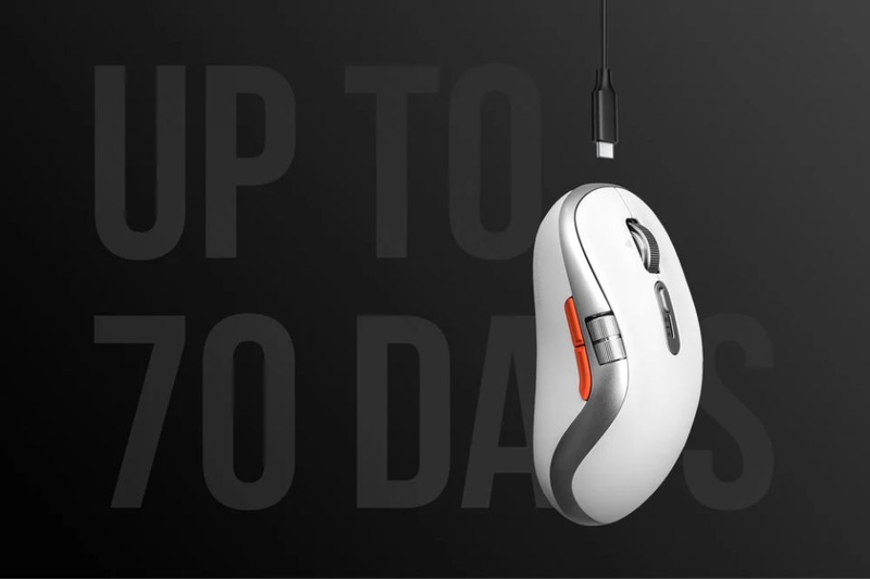 Chuột không dây HyperWork Silentium Gen 2 Thời lượng pin kéo dài lên đến 70 ngày