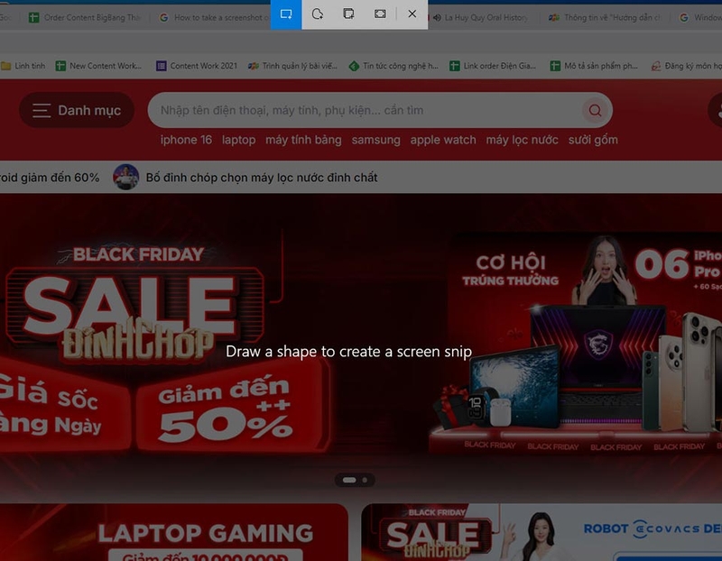 Chụp 1 phần màn hình Win 10 - 10