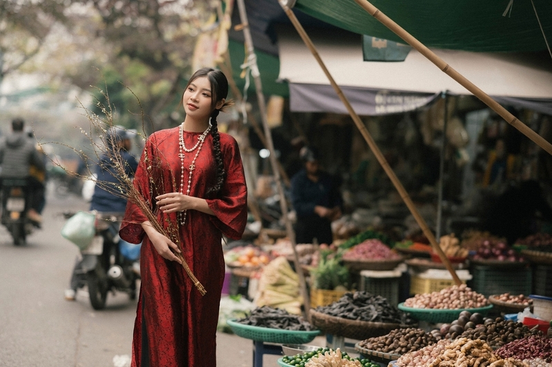 chụp ảnh Tết với áo dài cách tân 2