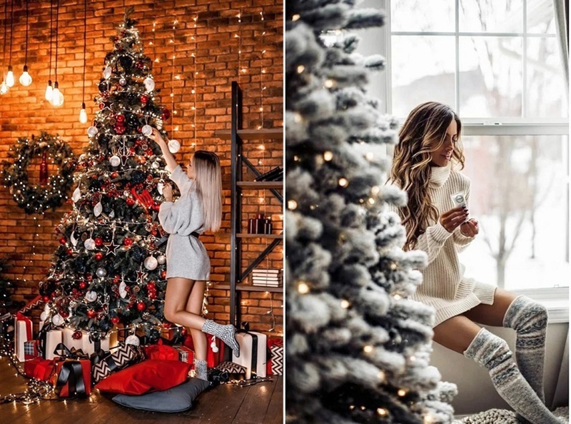 chụp ảnh với cây thông Noel (hình 2)