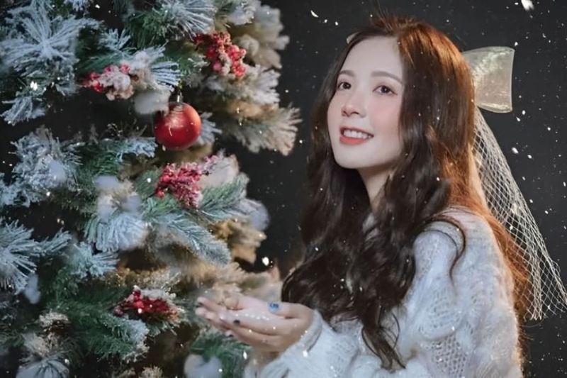 chụp ảnh với cây thông Noel (hình 4)