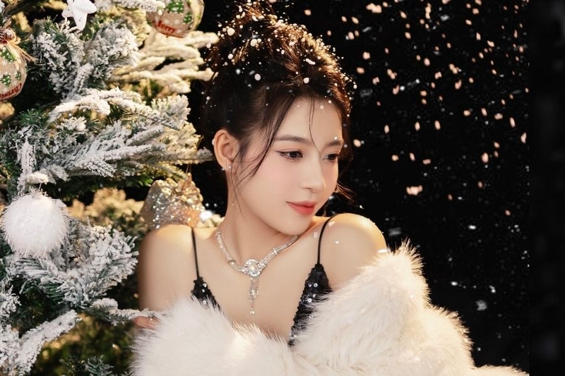 chụp ảnh với cây thông Noel (hình 7)