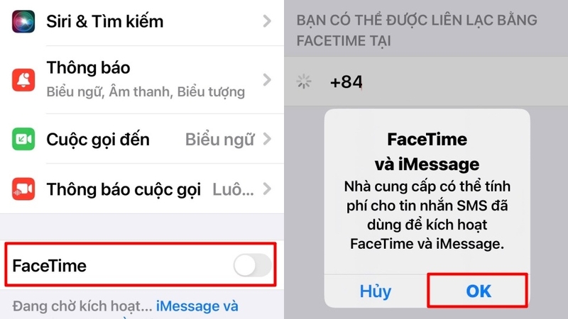 Bật chế độ FaceTime