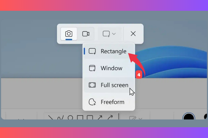 chụp một phần màn hình bằng Snipping Tool 3