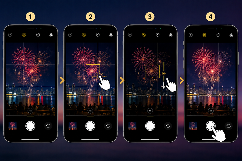 Hướng dẫn cách chụp ảnh pháo hoa bằng iPhone cực kỳ đơn giản