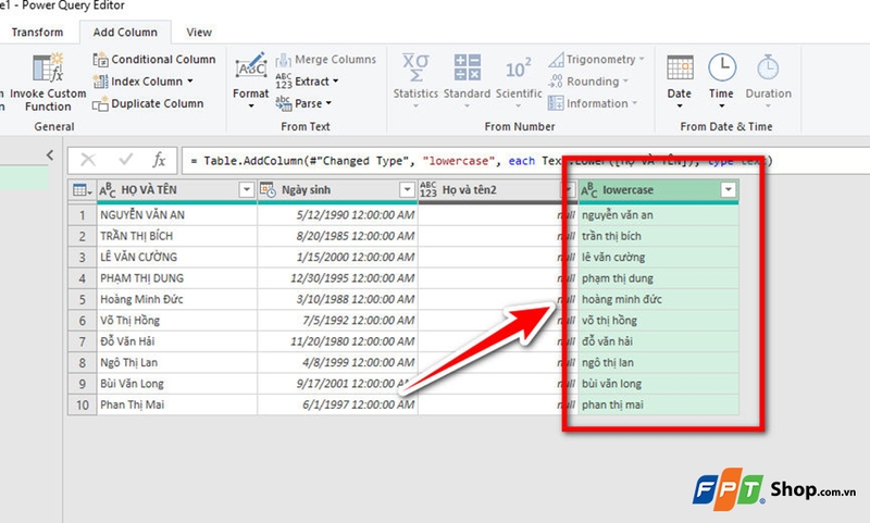 Chuyển chữ hoa thành chữ thường trong Excel - 09