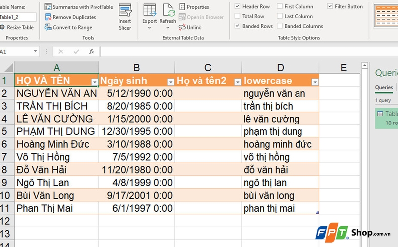 Chuyển chữ hoa thành chữ thường trong Excel - 11