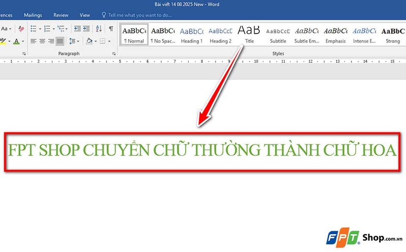Chuyển chữ thường thành chữ hoa trong Word - 02