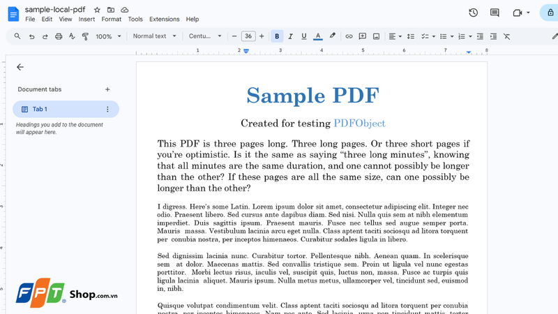 Chuyển đổi file PDF bằng Google Docs