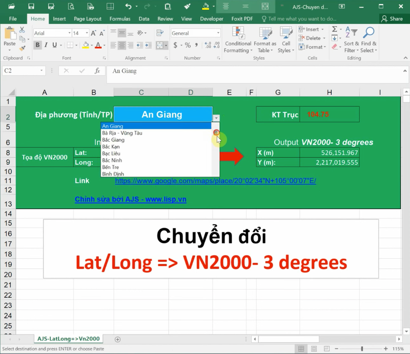 chuyển tọa độ Google Map sang vn2000 online - Hình 6