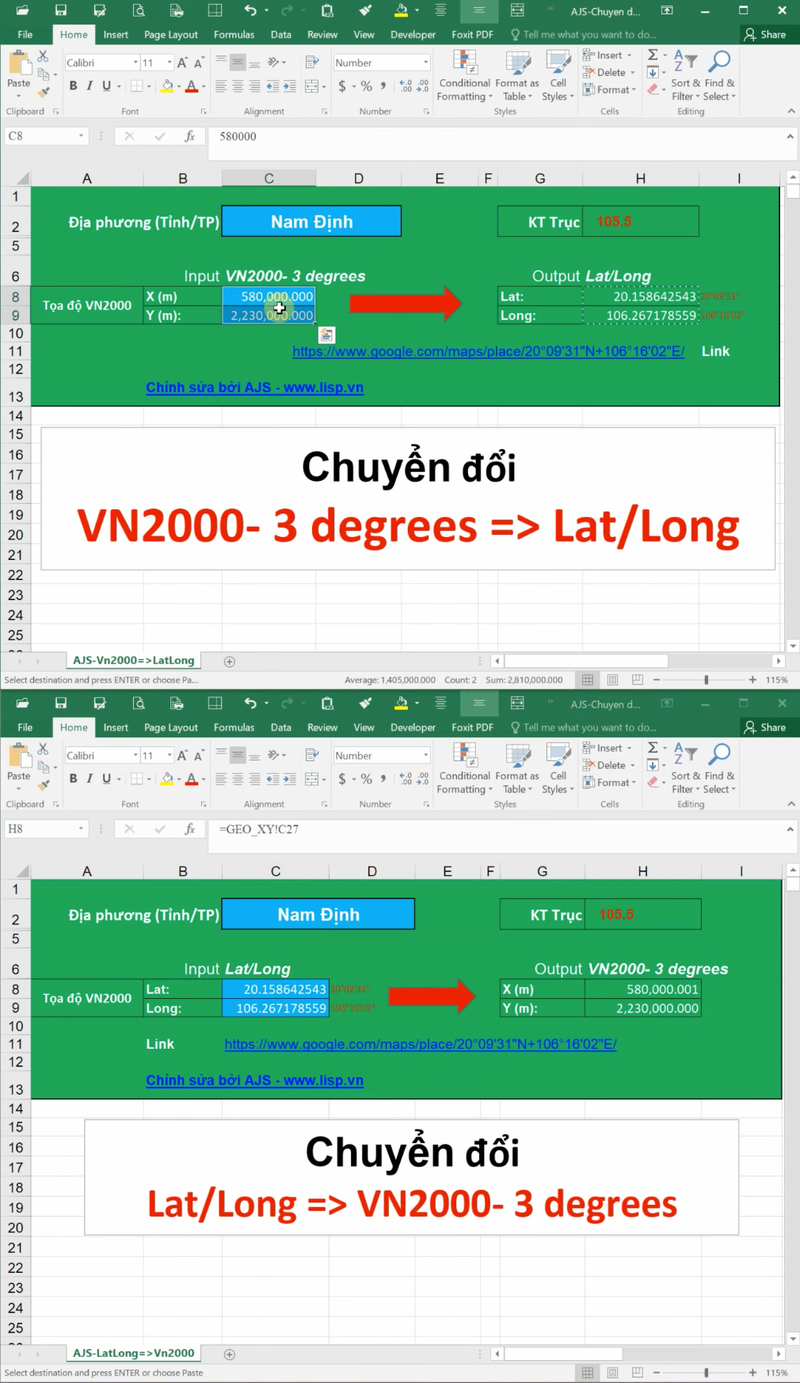 chuyển tọa độ Google Map sang vn2000 online - Hình 7
