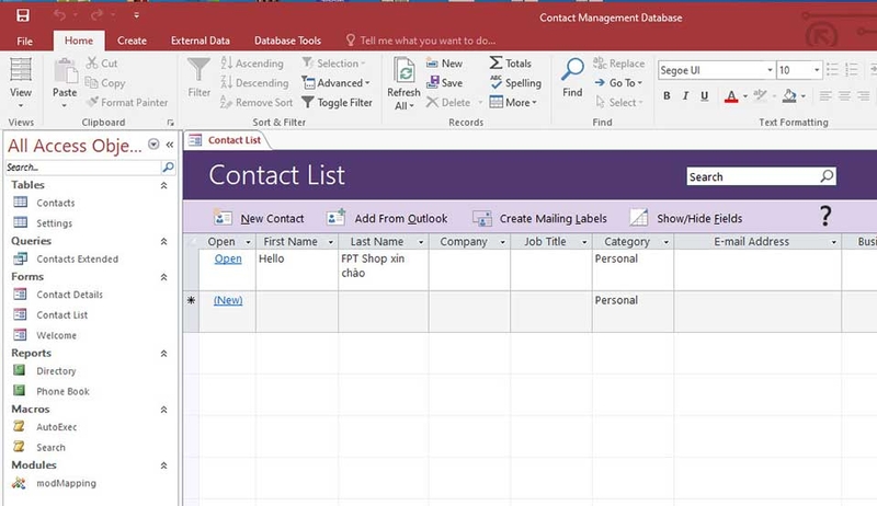 Cách nhập dữ liệu Access vào Excel - 03