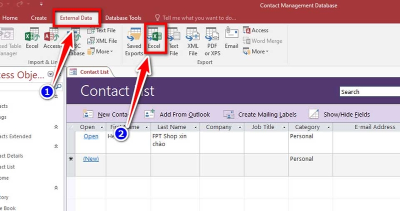 Cách nhập dữ liệu Access vào Excel - 02