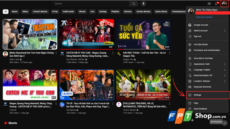 Cấp quyền truy cập vào kênh YouTube 1