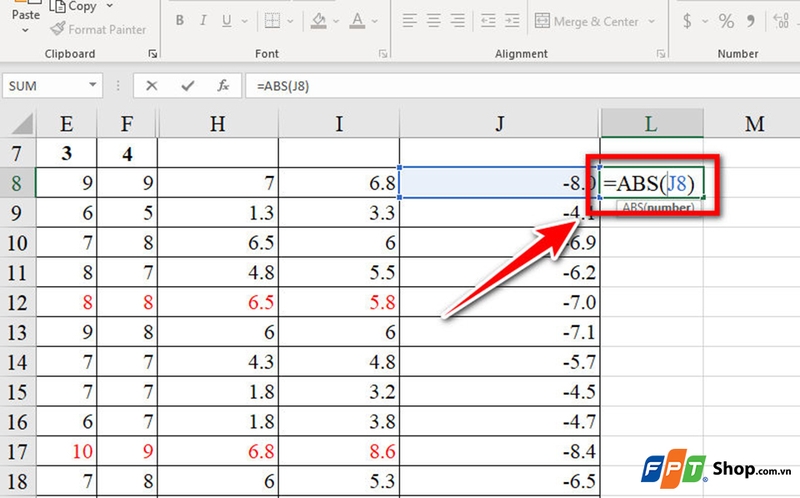 Chuyển số âm thành dương trong Excel - 03